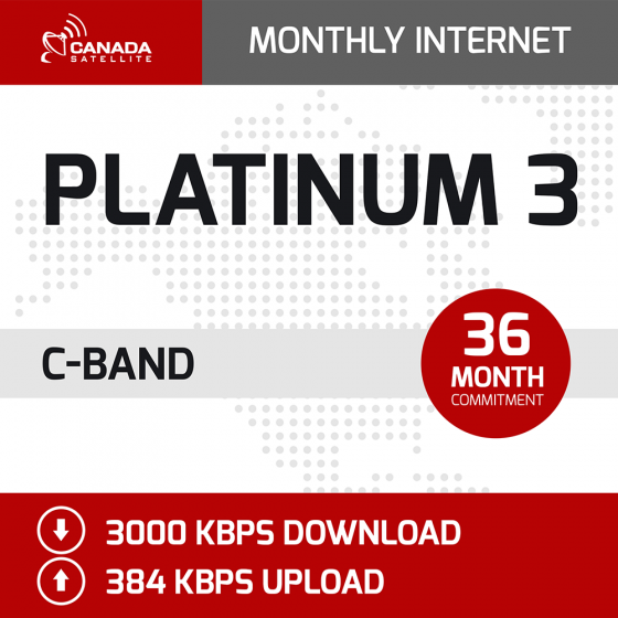 Platinum 3 C-Band Monthly Internet - 36 Month Commitment (3000 kbps Download / 384 kbps Upload)
